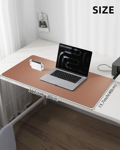 AFIING Large Desk Mat 55" x 24" - PU Leather Desk Pad Protector, Waterproof Non-Slip Extended Mouse Pad for Office Desk, Keyboard, Laptop and Home Workspace (Black)
