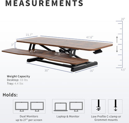Black 32 in Standing Desk Converter, DESK-V000K