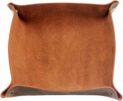 boshiho Valet Tray for Men, Leather Jewelry Catchall Key Phone Coin Box Change Caddy Bedside Storage Box (Crazy Horse Leather - Dark Brown)