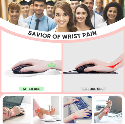 JIKIOU Mouse Pad, 2 Pack Ergonomic Mouse Pads with Comfortable Gel Wrist Rest Support and Smooth Cloth, Non-Slip PU Base for Easy Typing Pain Relief Durable and Easy to Clean Small Black
