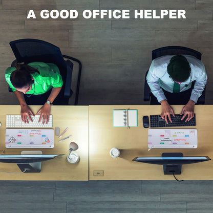 TSJ OFFICE Desktop Whiteboard Dry-Erase-Board - Computer Keyboard Stand White Board Surface Pad with Drawer, Desk Organizers with Accessories for Office, Home, School Supplies - Black