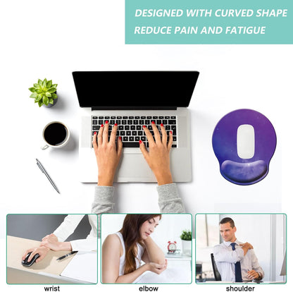 Mouse Pad with Wrist Support, Ergonomic Mouse Pad with Memory Foam Wrist Rest Cushion, Non-Slip Rubber Base Gaming Mice Pad for Home Office Computer Laptop, Flower Black