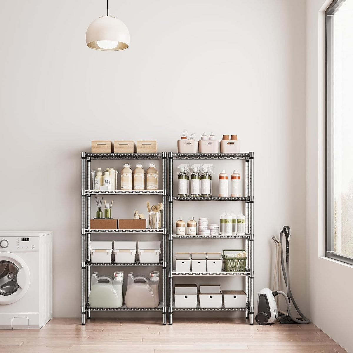 M MZG 450 lbs Steel Storage Shelving 3-Tier Utility Shelving Unit Steel Organizer Wire Rack for Home,Kitchen,Office (11.8" D x 17.7" W x 26.3" H) - Colors B