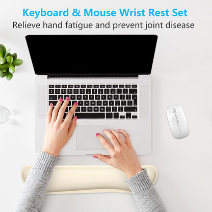 Dapesuom Enlarge Keyboard Wrist Rest, Cute Memory Foam Keyboard Wrist Cushion for Computer Desk Mats Support, Typing Pain Relief Ergonomic Mouse Pad Rests with Non-Slip Base for Gaming, Laptop, Purple