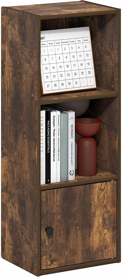 Furinno PASIR Book Shelf, 2-Tier Modern Bookshelf, Open Shelves Bookcase 9 x 12 x 21, Easy Assembly, for Living Room, Bedroom, Home Office, White