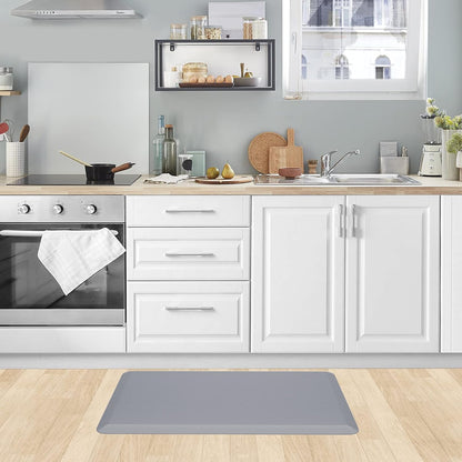 KitchenClouds Kitchen Mat Cushioned Anti Fatigue Rug 17.3"x28" Water Resistant, Non Slip, Standing and Comfort Desk/Floor Mats for House Sink Office (Black)