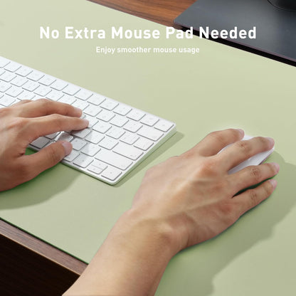 Aothia Leather Office Desk Pad Protector, Non-Slip PU Leather Desk Blotter, Waterproof Laptop Writing Mouse Pad for Office and Home, Black, 31.5" x 15.7" - Colors A