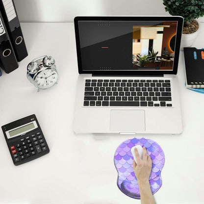 Wrist Support Mouse Pad Anti Slip Rubber Wrist Rest Mousepad 9in X 8in Small Desktop Notebook Mouse Mat for Working and Gaming (M-Pink Floral)