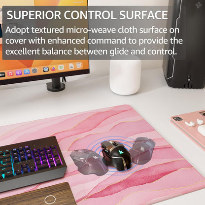 KTRIO Large Gaming Mouse Pad Desk Mat for Gamer, 31.5" x 11.8", Black, XL | Extended Size Design, Superior Micro-Weave Cloth, Non-Slip Rubber Base, Durable Stitched Edges, Water-Resistant Coating