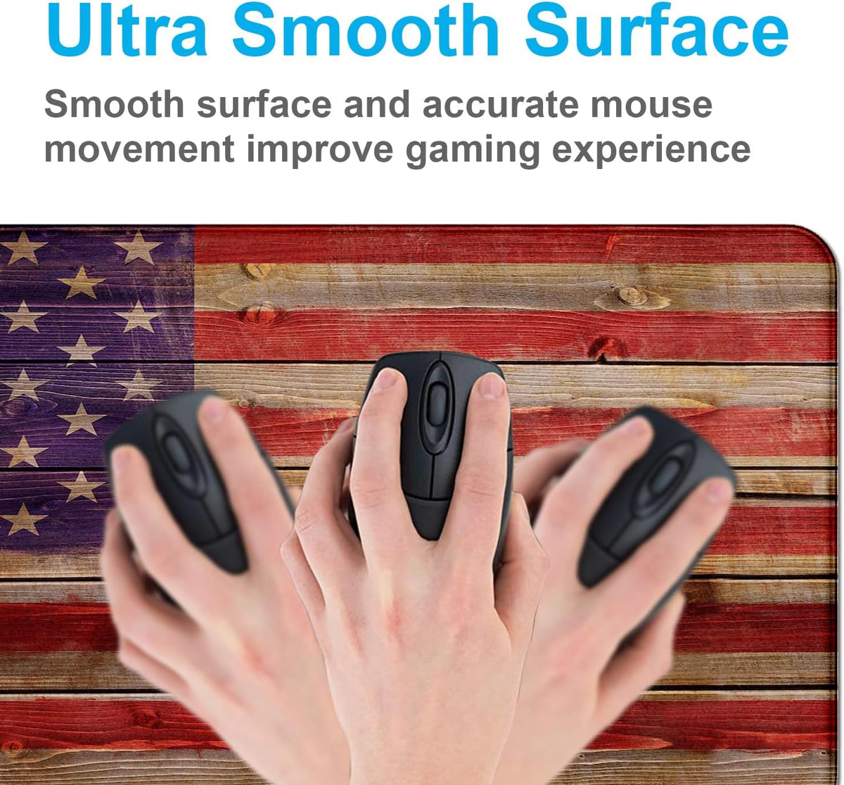 Retro American Flag XL Gaming Mouse Pad with Stitching Edge Laptop Desk Mat