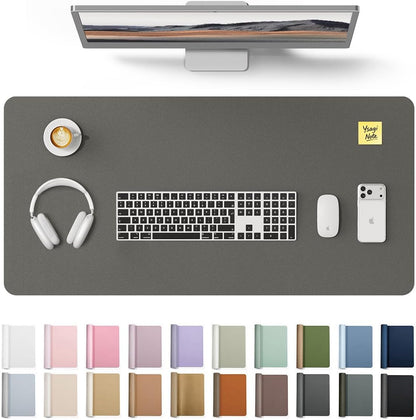 YSAGi Leather Desk Pad Protector, Office Desk Mat, Large Mouse Pad, Non-Slip PU Leather Desk Blotter, Waterproof Laptop Desk Writing Pad for Office and Home (23.6" x 13.8", Eggshell) - Colors B