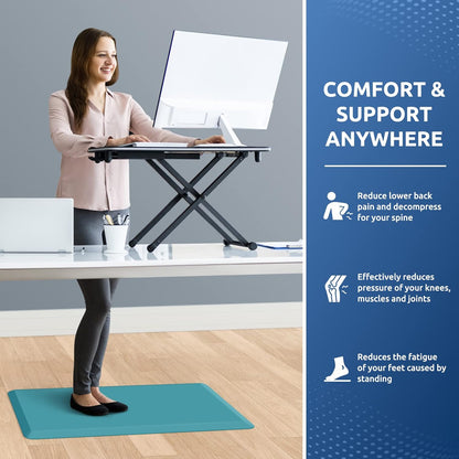 KitchenClouds Kitchen Mat Cushioned Anti Fatigue Rug 17.3"x28" Water Resistant, Non Slip, Standing and Comfort Desk/Floor Mats for House Sink Office (Black)