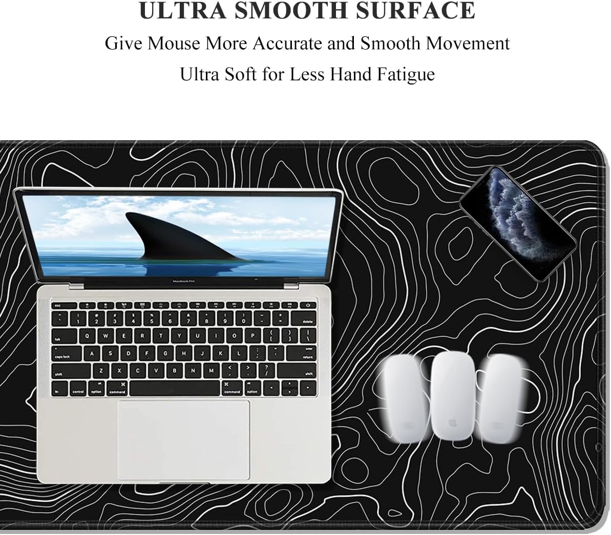 Auhoahsil Desk Mat, Ultra Large Mouse Pad, XXL Gaming Mousepad, Green Tropical Leaves Deskpad, Big Extended Full Size Mouse Pad, Desktop Desk Matt for Keyboard, Laptop & Computer, 35.5 x 15.7 in - Colors B