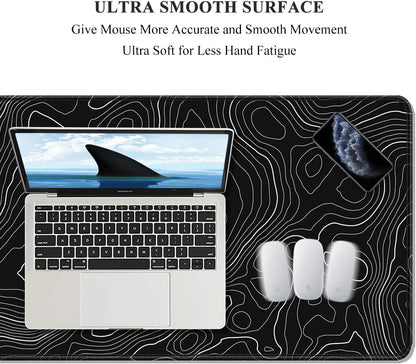 Auhoahsil Desk Mat, Ultra Large Mouse Pad, XXL Gaming Mousepad, Green Tropical Leaves Deskpad, Big Extended Full Size Mouse Pad, Desktop Desk Matt for Keyboard, Laptop & Computer, 35.5 x 15.7 in - Colors B