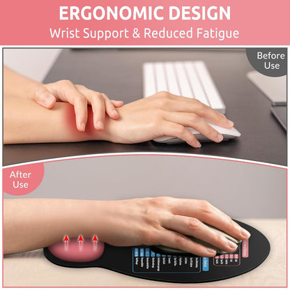 KONVINIT Ergonomic Mouse Pad with Wrist Rest, Small Mousepad with Non-Slip Rubber Base and Smooth Surface, Beach Mouse Pads for Desk, Office Desk Accessories