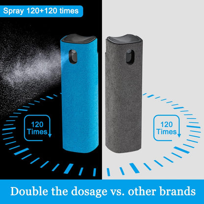 2 Pack Screen Cleaner Spray and Wipe for Laptop Monitor and Car Screens, Phone Touchscreen Mist Cleaning Kit for Cellphone, Tablet, PC, Computer, LCD, Eyeglass, iPhone, iPad, Mac Pro - Grey and Pink