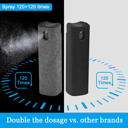 2 Pack Screen Cleaner Spray and Wipe for Laptop Monitor and Car Screens, Phone Touchscreen Mist Cleaning Kit for Cellphone, Tablet, PC, Computer, LCD, Eyeglass, iPhone, iPad, Mac Pro - Grey and Pink