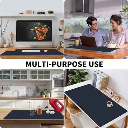 Bloss Leather Desk Pad and Keyboard Wrist Rest, Large Mouse Pad + Keyboard Pad+Mouse Wrist Support, Non-Slip Desk Mat Protector for Office, Home(31.5×15.7 Inches,Beige) - Colors B