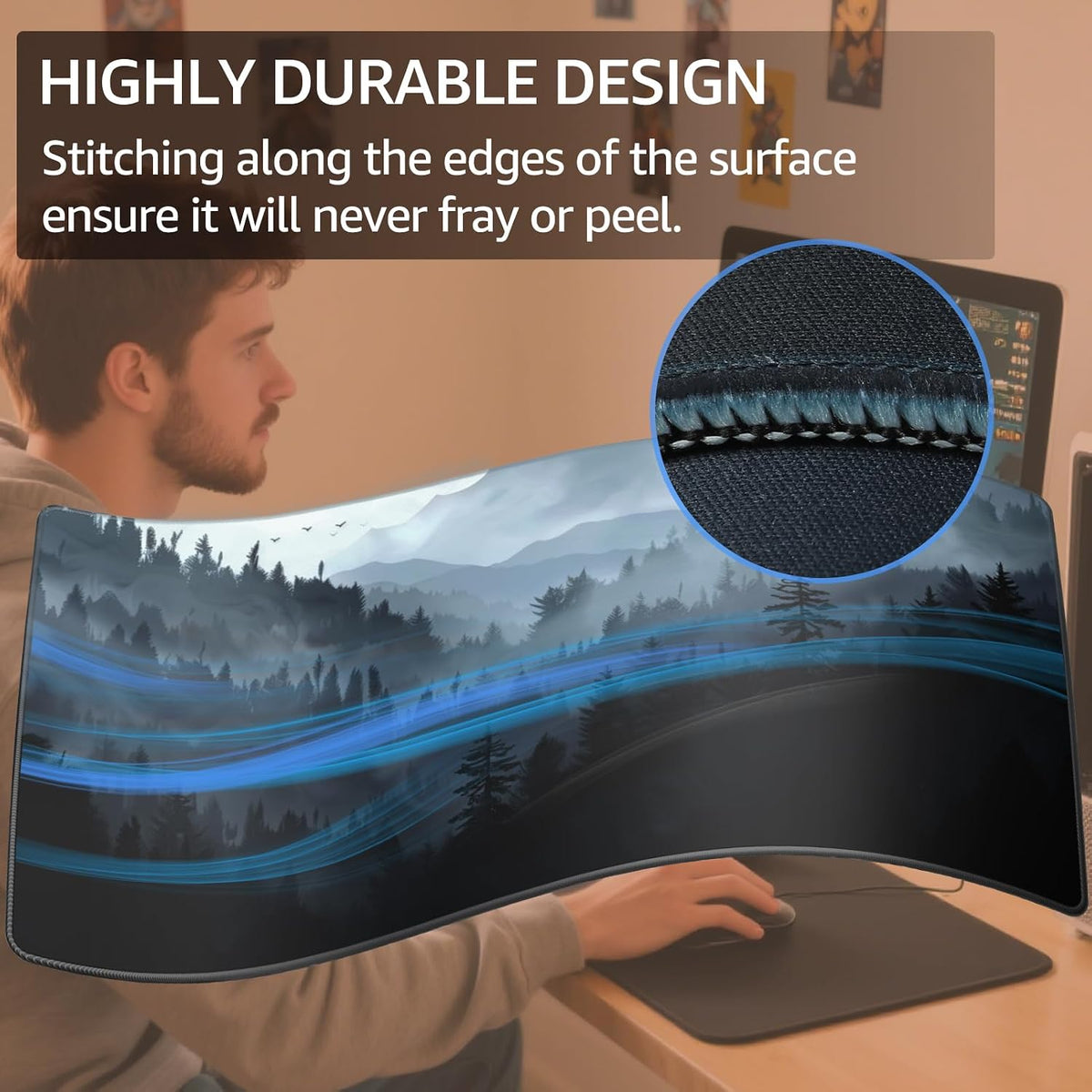 KTRIO Large Gaming Mouse Pad Desk Mat for Gamer, 31.5" x 11.8", Black, XL | Extended Size Design, Superior Micro-Weave Cloth, Non-Slip Rubber Base, Durable Stitched Edges, Water-Resistant Coating
