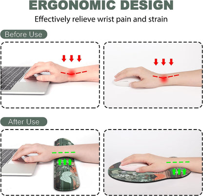 Ergonomic Mouse Pad with Wrist Rest and Keyboard Wrist Rest, Mousepad