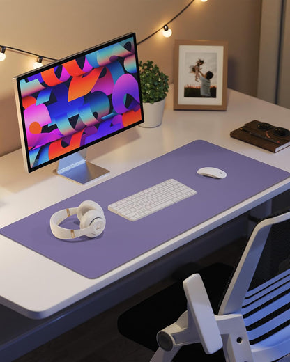 AFIING Large Desk Mat 55" x 24" - PU Leather Desk Pad Protector, Waterproof Non-Slip Extended Mouse Pad for Office Desk, Keyboard, Laptop and Home Workspace (Black)