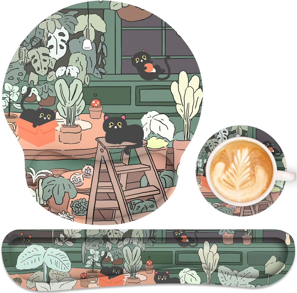 Ergonomic Mouse Pad with Wrist Rest and Keyboard Wrist Rest, Mousepad