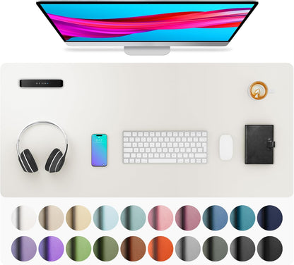 Aothia Leather Office Desk Pad Protector, Non-Slip PU Leather Desk Blotter, Waterproof Laptop Writing Mouse Pad for Office and Home, Black, 31.5" x 15.7" - Colors B