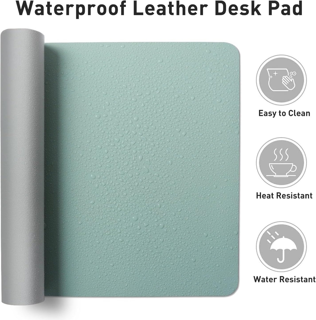 Aothia Leather Office Desk Pad Protector, Non-Slip PU Leather Desk Blotter, Waterproof Laptop Writing Mouse Pad for Office and Home, Black, 31.5" x 15.7" - Colors A