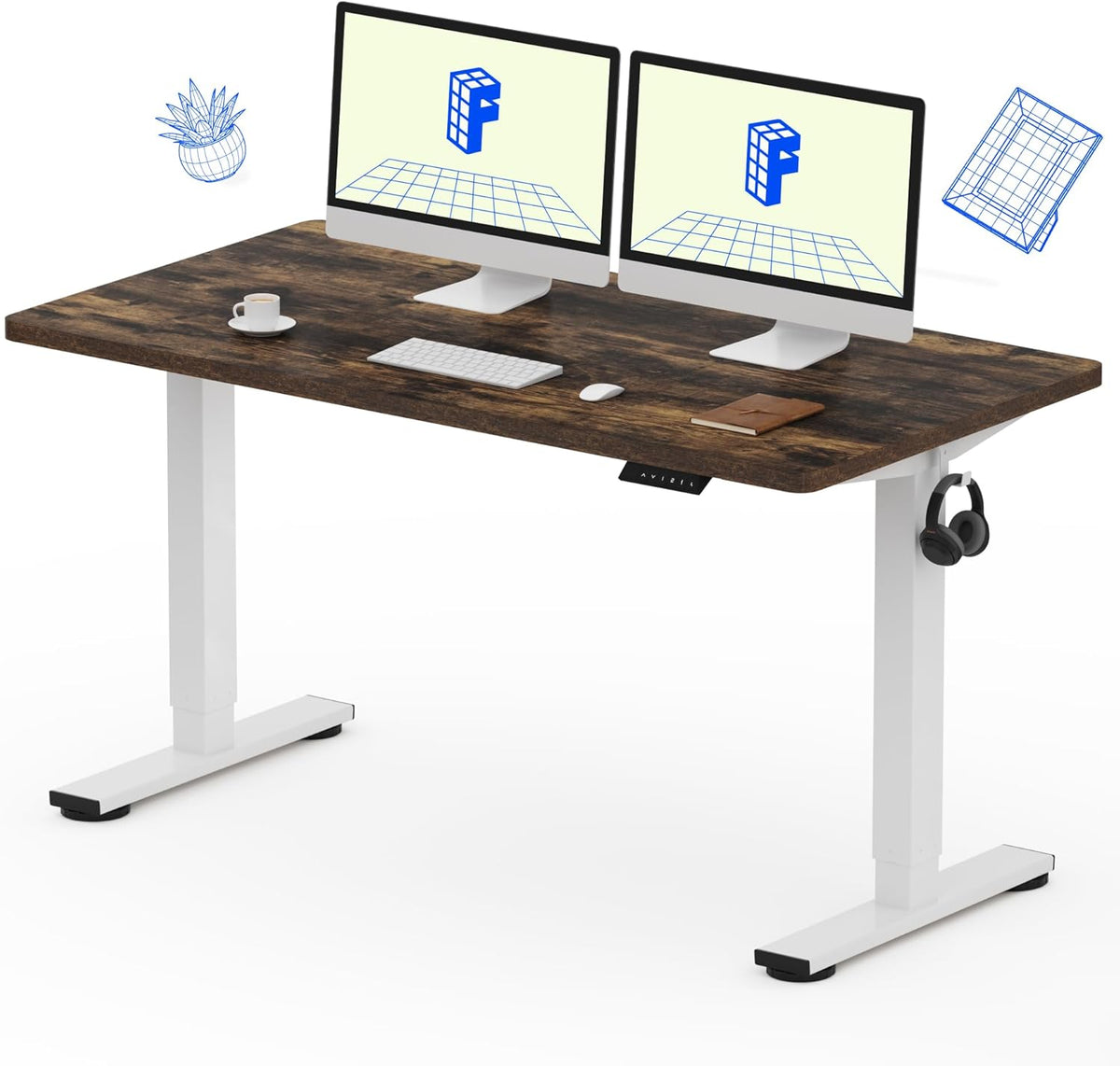 EN1 48"x24" One-Piece Standing Desk, White