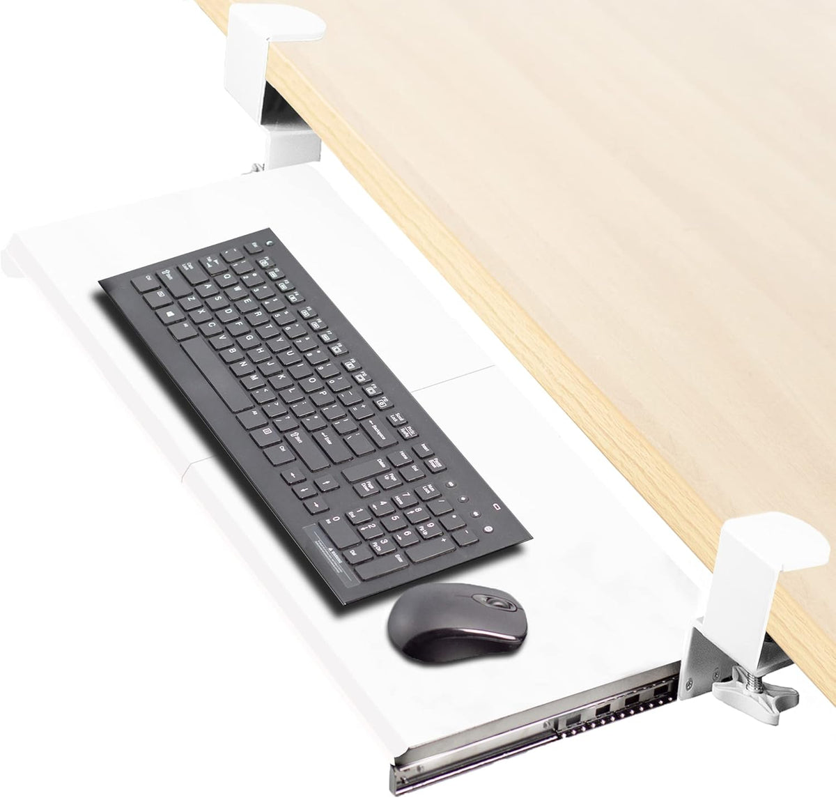 VIVO Extra Long Clamp-on Computer Keyboard and Mouse Under Desk Slider Tray, 34 x 11 inch Pull Out Platform Drawer, Black, MOUNT-KB15EB