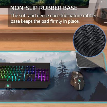 KTRIO Large Gaming Mouse Pad Desk Mat for Gamer, 31.5" x 11.8", Black, XL | Extended Size Design, Superior Micro-Weave Cloth, Non-Slip Rubber Base, Durable Stitched Edges, Water-Resistant Coating