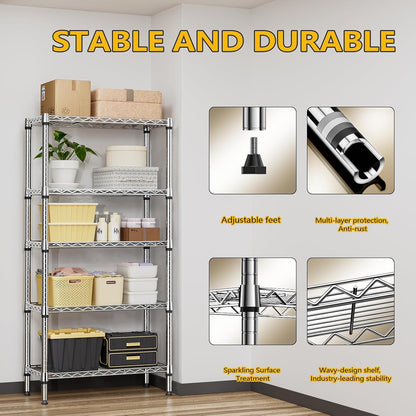 M MZG 450 lbs Steel Storage Shelving 3-Tier Utility Shelving Unit Steel Organizer Wire Rack for Home,Kitchen,Office (11.8" D x 17.7" W x 26.3" H) - Colors B