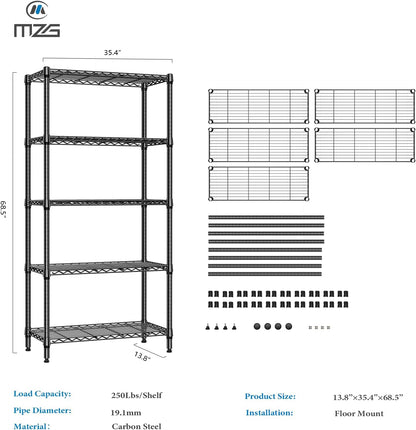 M MZG 450 lbs Steel Storage Shelving 3-Tier Utility Shelving Unit Steel Organizer Wire Rack for Home,Kitchen,Office (11.8" D x 17.7" W x 26.3" H) - Colors A