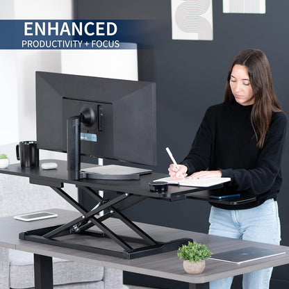 Black 32 in Standing Desk Converter, DESK-V000K