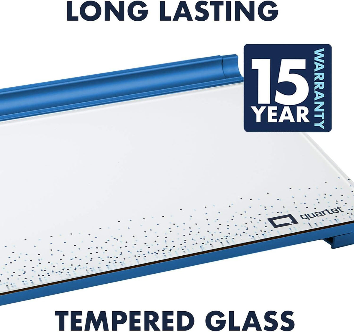 Quartet Glass Dry Erase White Board, Desktop Computer Pad for Notetaking, 18" x 6" Whiteboard, Clean Erase Surface with Storage, 1 Dry Erase Marker, White Surface (GDP186)