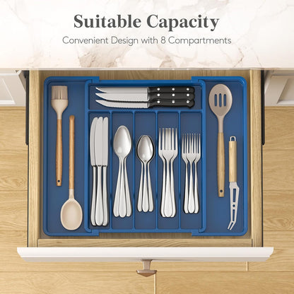 Expandable Silverware Drawer Organizer, Kitchen Utensil Tray