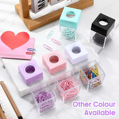 Outus 4 Pieces Magnetic Paper Clip Dispenser Holder Paperclip Dispenser for Desk, School, Office(Black)