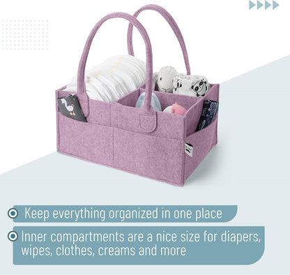 Baby Diaper Caddy Organizer, Gray, Medium