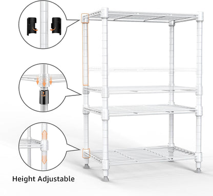 M MZG 450 lbs Steel Storage Shelving 3-Tier Utility Shelving Unit Steel Organizer Wire Rack for Home,Kitchen,Office (11.8" D x 17.7" W x 26.3" H) - Colors A