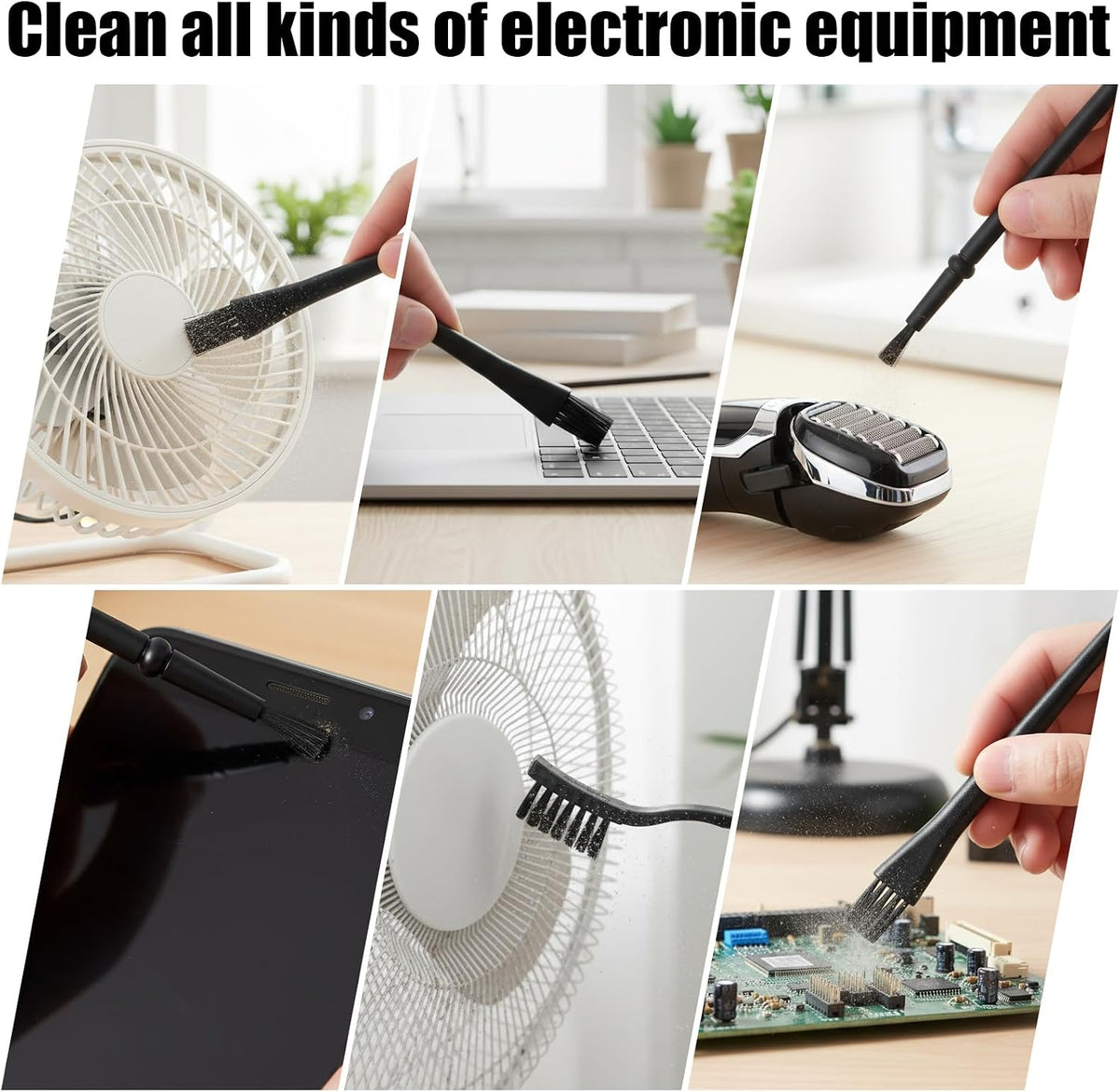 8 Pcs Mini Keyboard Cleaning Brushes Kit, Anti Static Electronic Dust Cleaning Brushes with PP Handle and Nylon Bristles, Keyboards Cleanings Brush for Computer Keyboard and Small Spaces