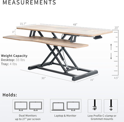 Black 32 in Standing Desk Converter, DESK-V000K