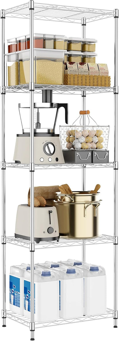 M MZG 450 lbs Steel Storage Shelving 3-Tier Utility Shelving Unit Steel Organizer Wire Rack for Home,Kitchen,Office (11.8" D x 17.7" W x 26.3" H) - Colors B