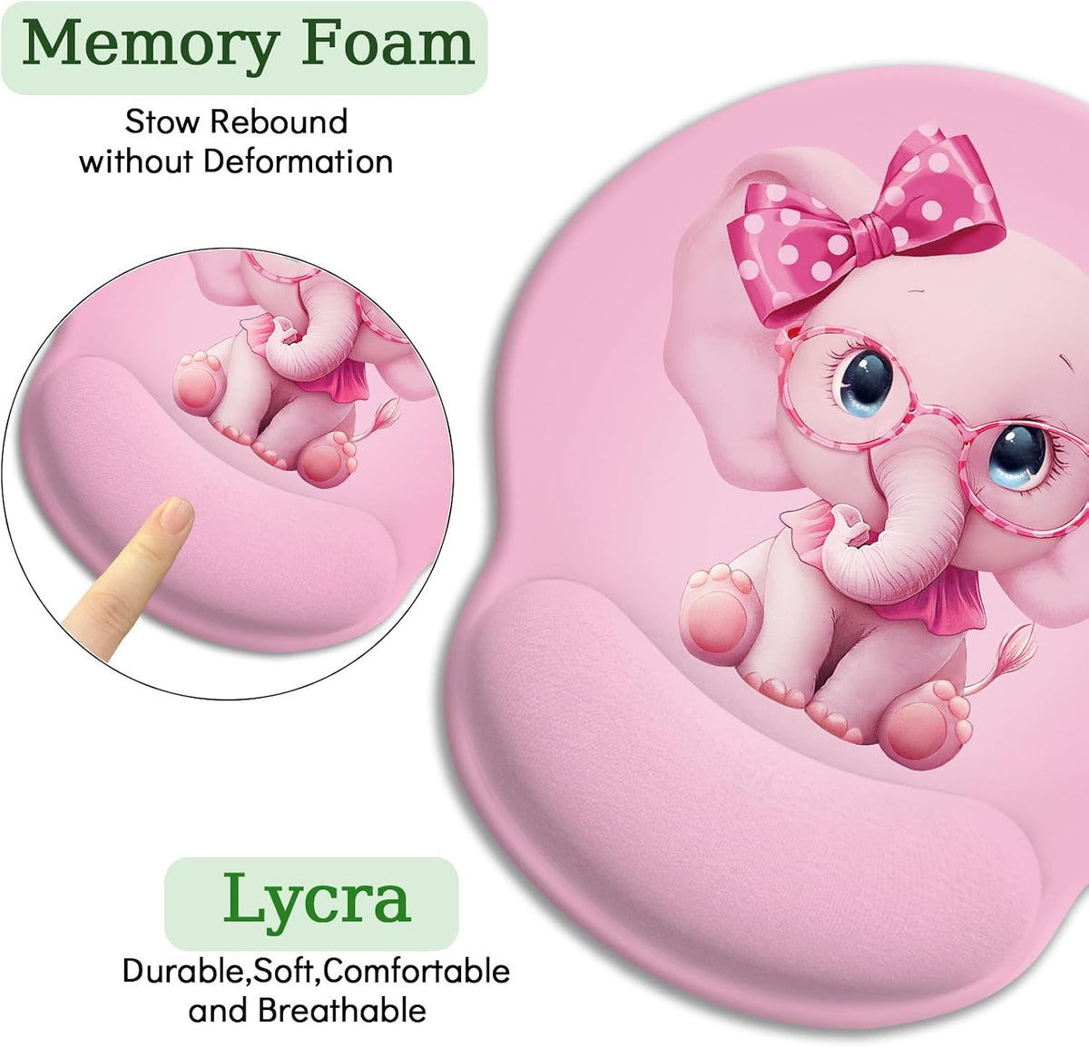 Funny Ergonomic Mouse Pad with Wrist Rest, Cat Desk Decor Gifts - Colors A