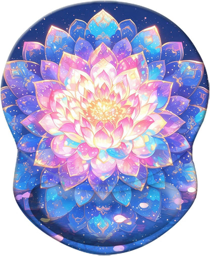 Wrist Support Mouse Pad Anti Slip Rubber Wrist Rest Mousepad 9in X 8in Small Desktop Notebook Mouse Mat for Working and Gaming (M-Pink Floral)
