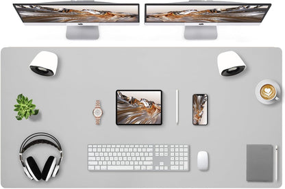 Bloss Leather Desk Pad and Keyboard Wrist Rest, Large Mouse Pad + Keyboard Pad+Mouse Wrist Support, Non-Slip Desk Mat Protector for Office, Home(31.5×15.7 Inches,Beige) - Colors B