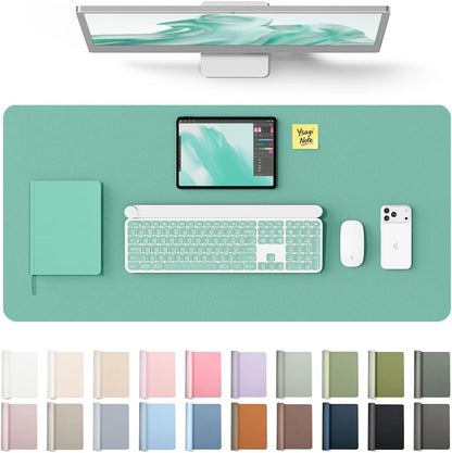 YSAGi Leather Desk Pad Protector, Office Desk Mat, Large Mouse Pad, Non-Slip PU Leather Desk Blotter, Waterproof Laptop Desk Writing Pad for Office and Home (23.6" x 13.8", Eggshell) - Colors A