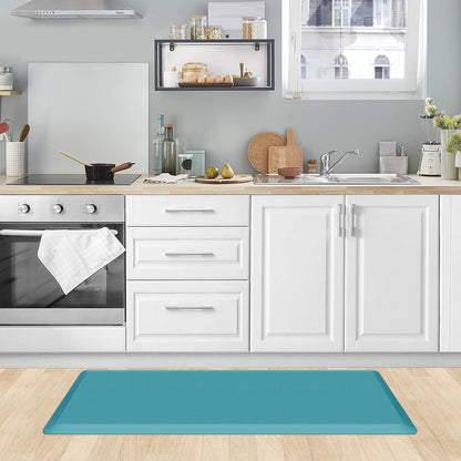 KitchenClouds Kitchen Mat Cushioned Anti Fatigue Rug 17.3"x28" Water Resistant, Non Slip, Standing and Comfort Desk/Floor Mats for House Sink Office (Black)