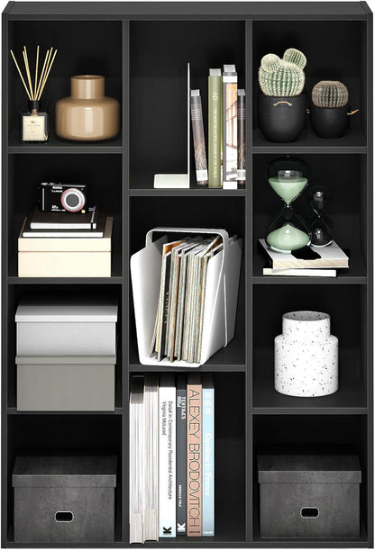 Furinno PASIR Book Shelf, 2-Tier Modern Bookshelf, Open Shelves Bookcase 9 x 12 x 21, Easy Assembly, for Living Room, Bedroom, Home Office, White