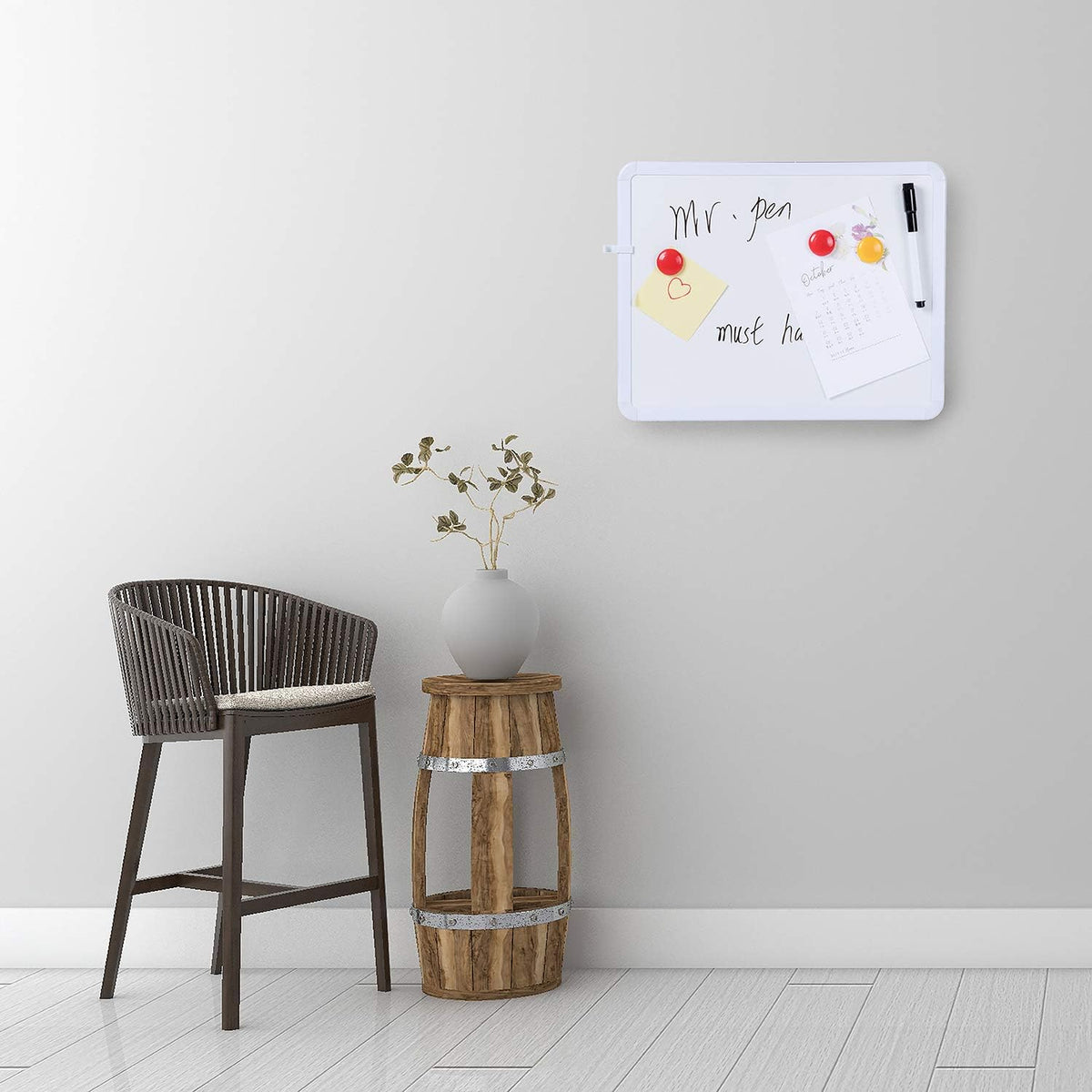 Dry Erase Board, 14” x 11”, White Frame