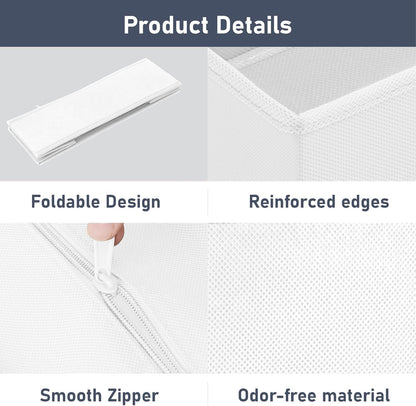 Drawer Organizer Clothes, Dresser Organizer, Foldable Closet Organizers and Storage, Fabric Dresser Bins, Drawer Dividers for Nursery, Baby Clothes, Underwears, Sock (Beige)